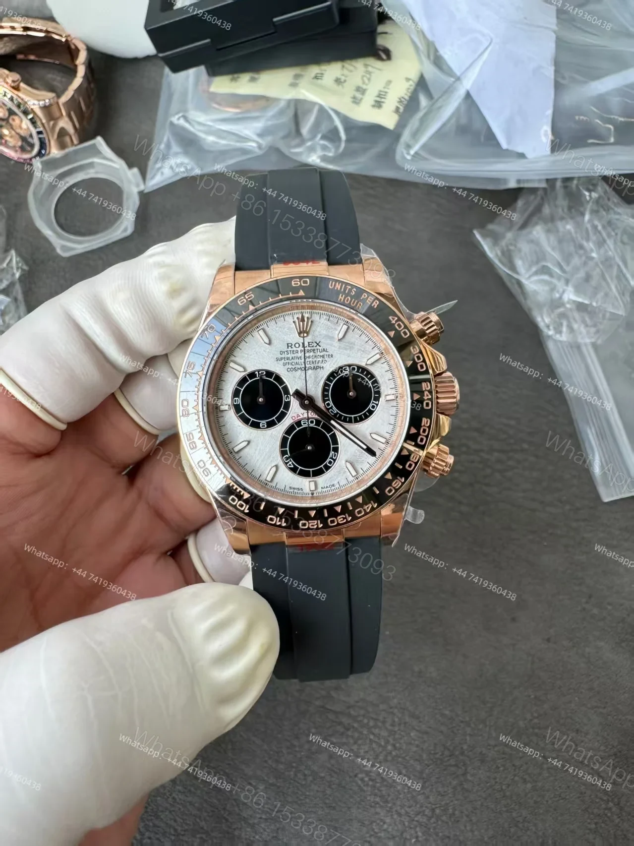 View 11 of Rolex Super Clone Daytona M126515LN-0008 Rose Gold Meteorite Dial 4131 Movement