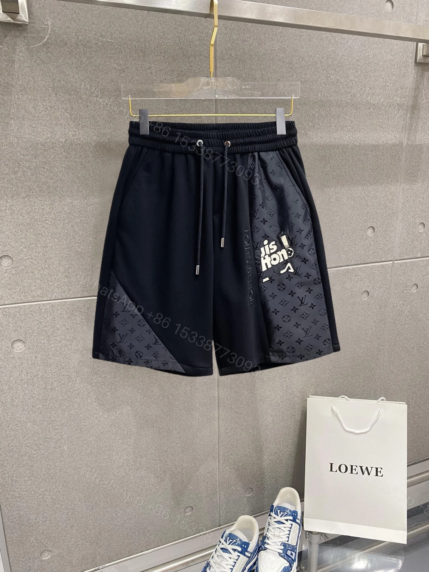 LV 原單拼接設計短褲 側邊Monogram元素 運動休閒款 — view 1