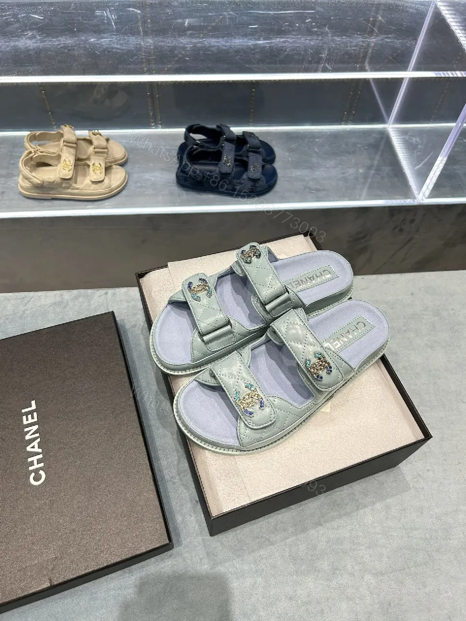 View 4 of Quilted Sandals: Subtle Shine, All-Day Comfort, Dual-Strap