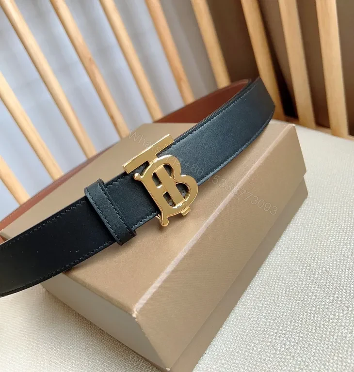View 5 of Structured Black Leather Belt with Gold BB Hardware (Unisex)