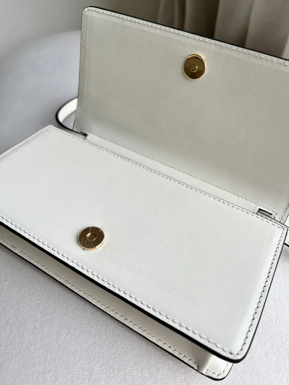 View 4 of Ivory Light-Nappa Tiny Structured Bag with Gold TF Hardware