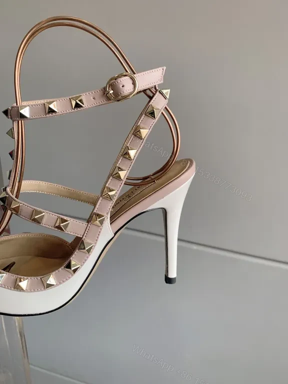 View 4 of Valentino Rockstud Nude Sandal: Luxe Strappy Elegance