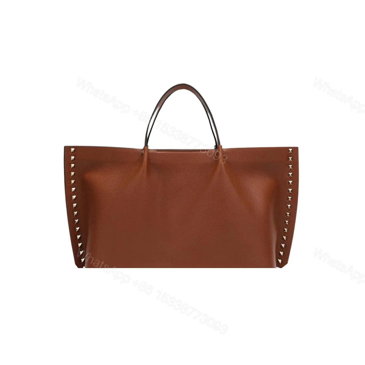 VALENTINO GARAVANI ROCKSTUD TOTE BROWN 36CM — view 1