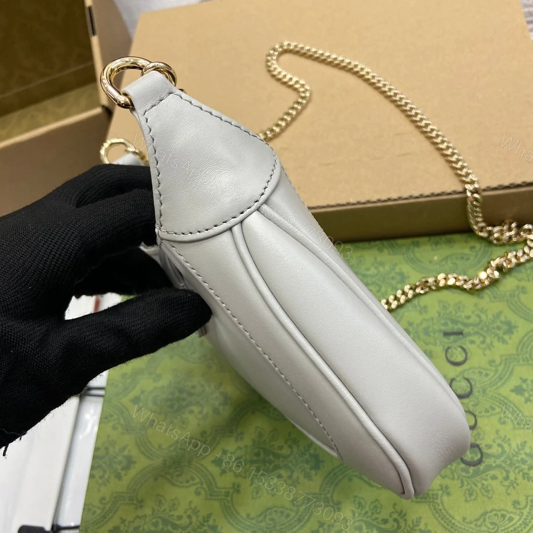 View 3 of JACKIE NOTTE MINI BAG 19 IN WHITE CALFSKIN GOLD HARDWARE