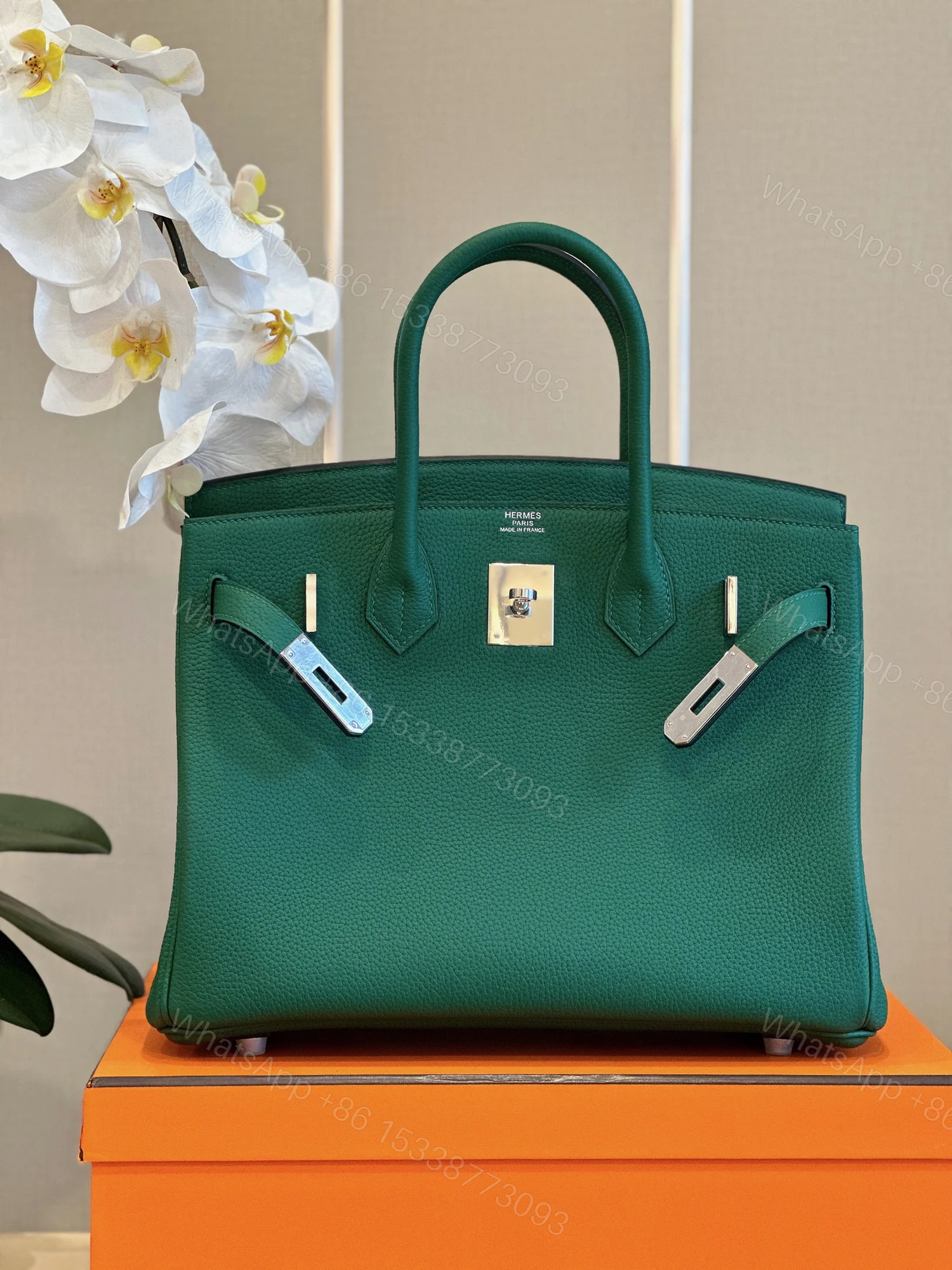 View 2 of Hermes Birkin 30 Dark Green Palladium Hardware