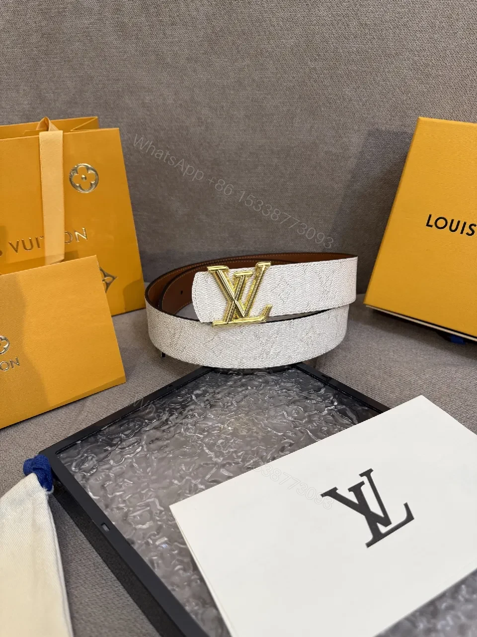 Textured Leather Belt with Gold Buckle – Subtle Luxury Accessory — view 1