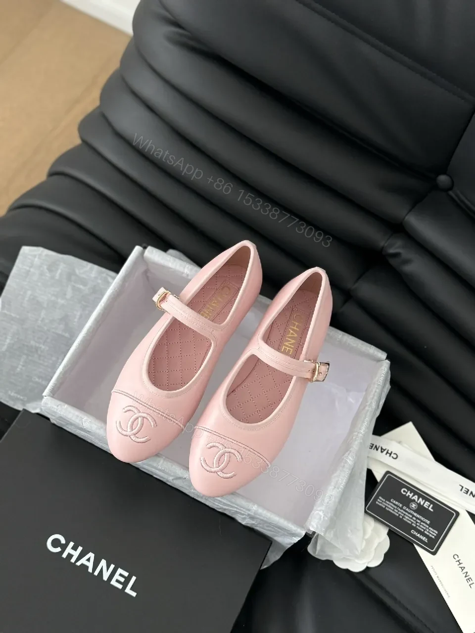View 3 of Soft Pink Faux Leather Mary Jane Flats - Elevated Everyday Chic