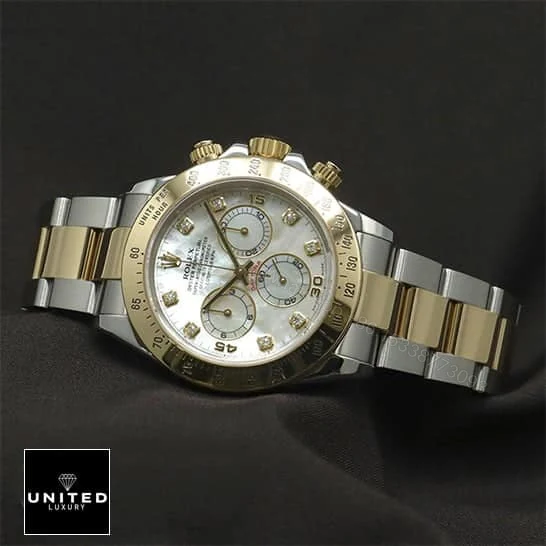 View 5 of Rolex Daytona Two Tone White Dial 116523 Replica