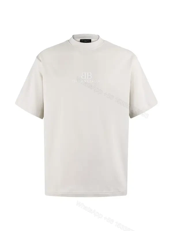 Off-White/cream Classic Short-Sleeve Minimalist Tee with Chest Logo — view 1