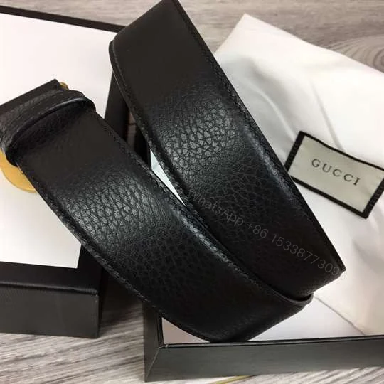View 7 of GUCCI INTERLOCKING GG LEATHER BELT – B33