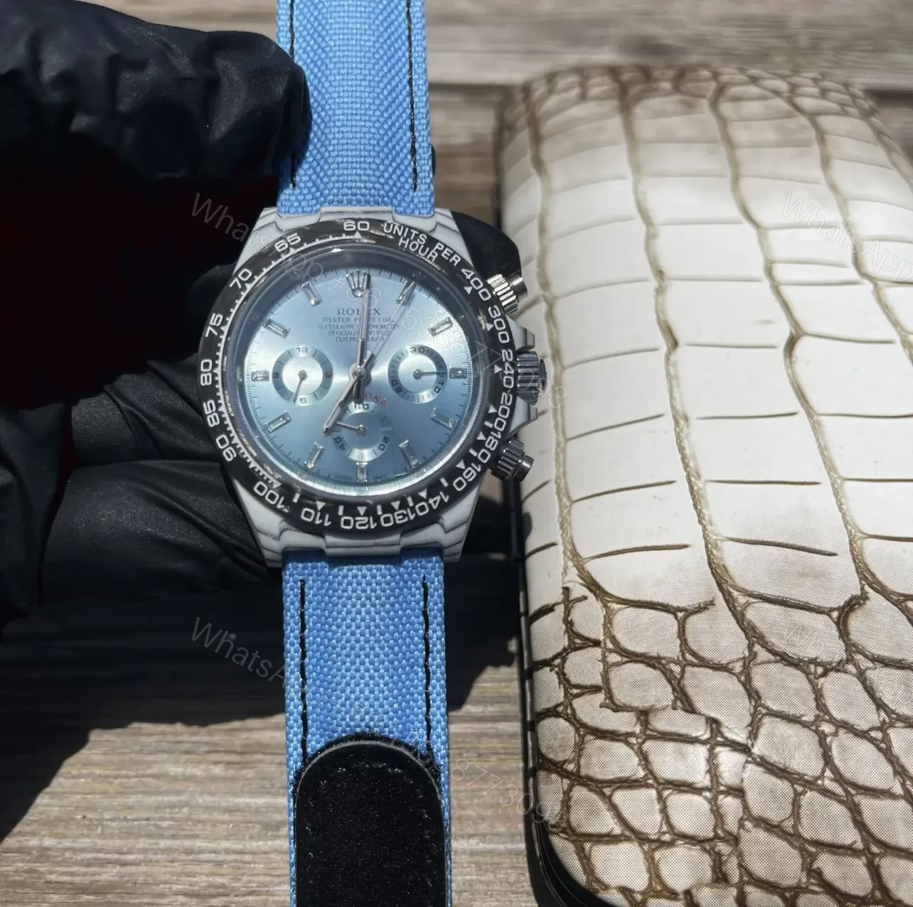 View 6 of Rolex Daytona Ice Blue Arabic Dial Blue Fabric Strap Edition 40mm RLX-DAY-ICE-ARAB40-FAB