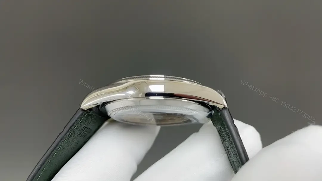 View 5 of Premium Rolex 1908 White Gold replica 39MM White Dial Black Leather Strap Edition RLX-1908-WHITE-GOLD-39MM-WHITE-DIAL-BLACK