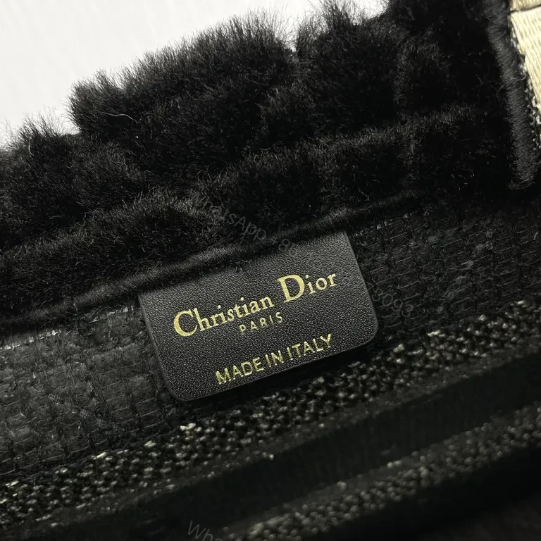 View 4 of Bold BouclÃ© Dior Tote: Shearling Trim Luxury Bag
