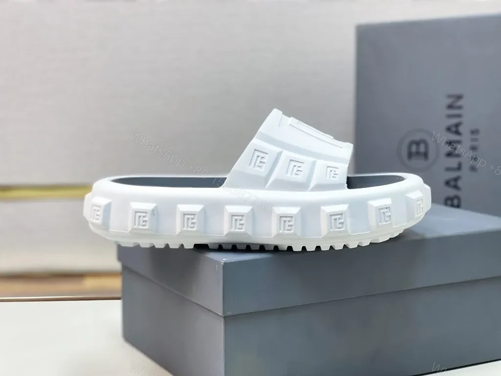 View 5 of White Balmain-Inspired Slide: All-Day Comfort Slip-On