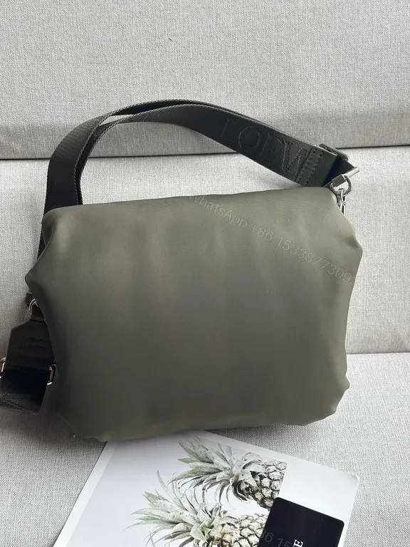 View 3 of Olive LOEWE Nylon Crossbody: Refined Everyday Luxury Bag