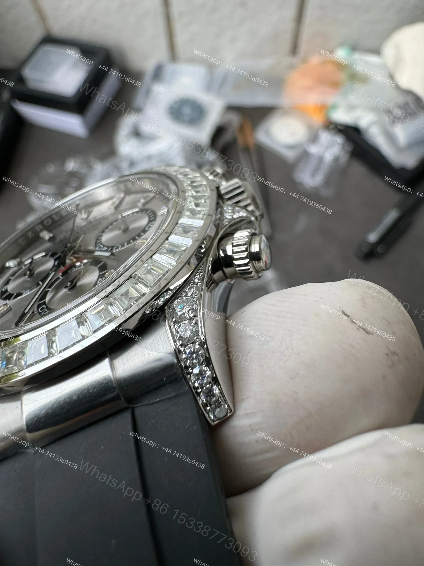 View 6 of Rolex Daytona Super Clone 126539TBR Diamond Gray Dial 4131 Movement