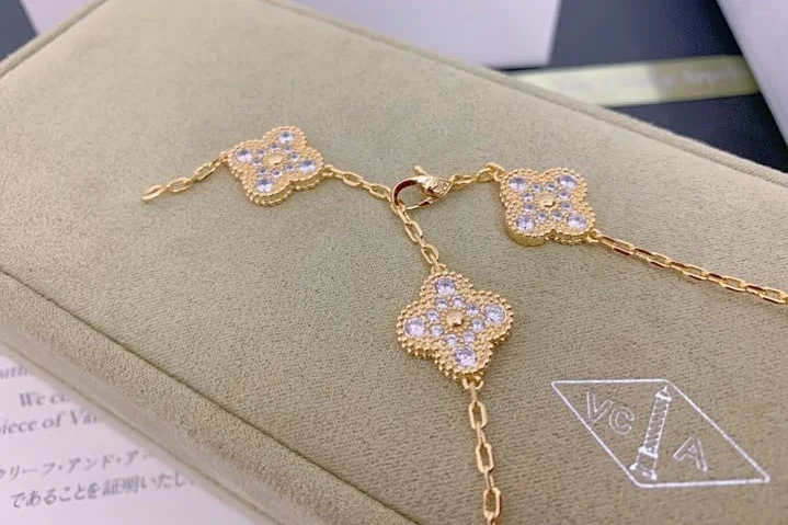 View 8 of Van Cleef & Arpels Vintage Alhambra 6 Motif Diamond Bracelet TJ618
