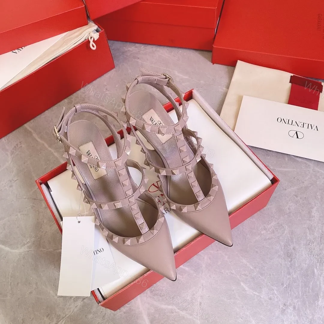 Valentino Women Beige Leather Studded Pumps — view 1