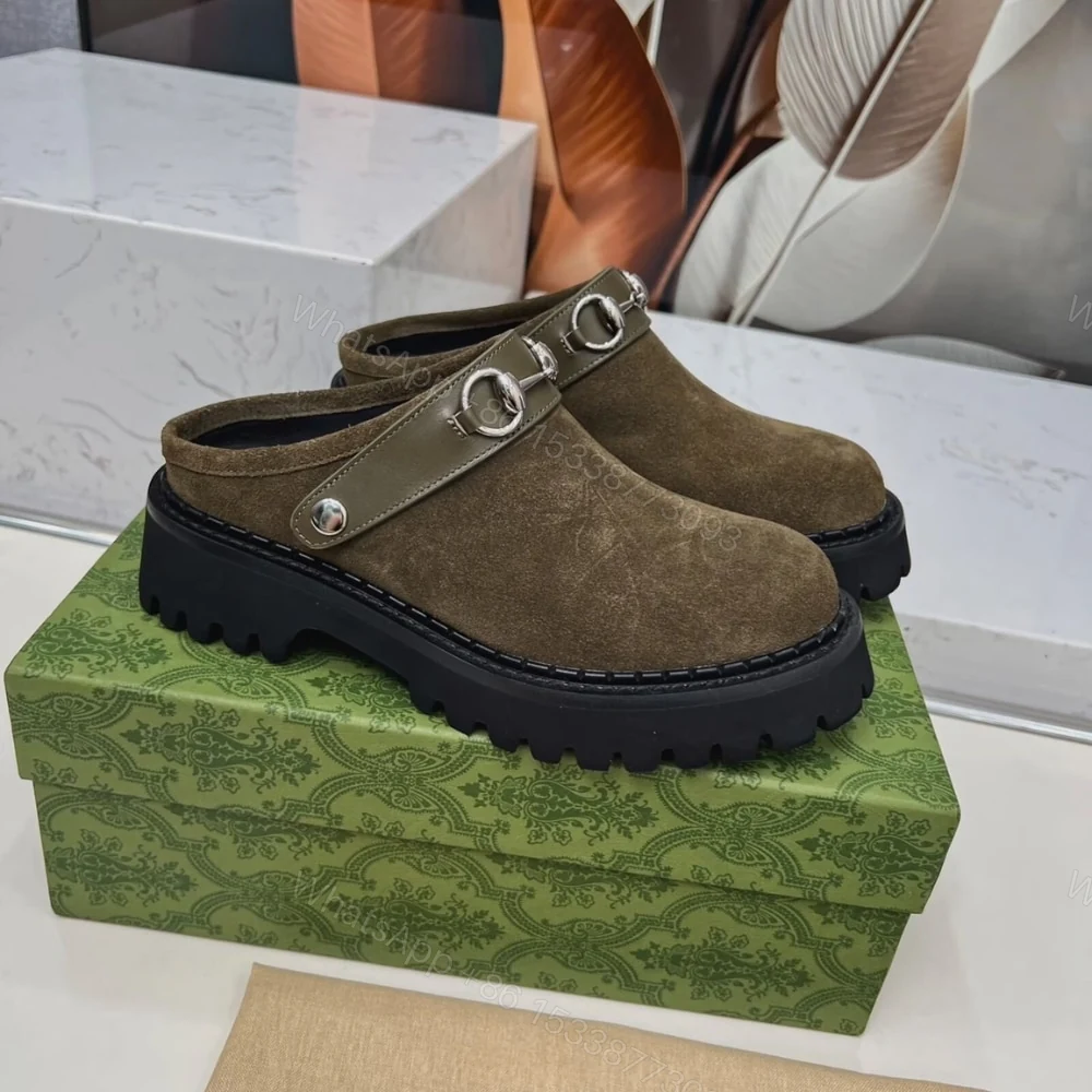 View 5 of GUCCI WOMEN MULE WITH HORSEBIT DARK GREEN ‎835829 AAE3R 3037