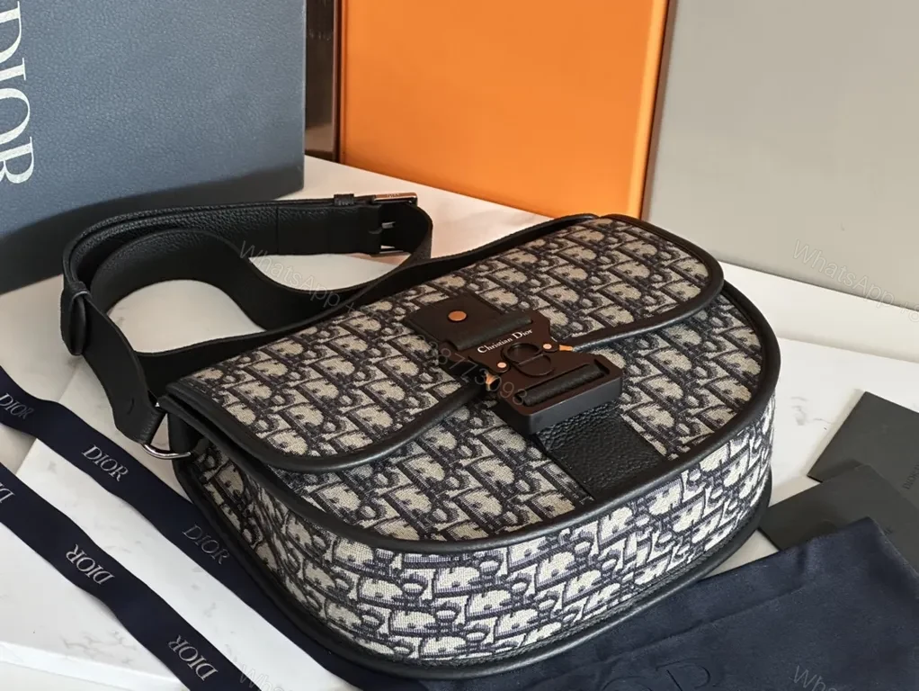 View 8 of Monochrome Oblique Crossbody â€” Grayscale Dior Oblique Range Bag