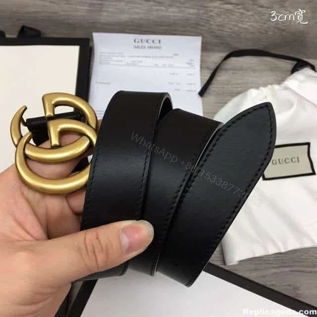 View 2 of GUCCI BLACK GG MARMONT BELT 30MM – B30