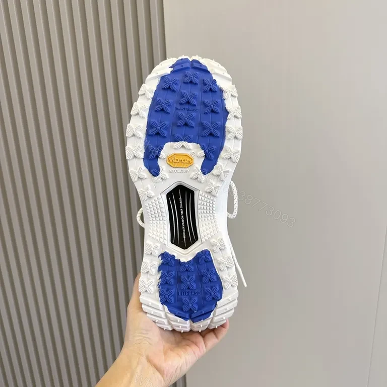 View 3 of Moncler Runway Runner: Luxe White Mesh High-Top Sneaker