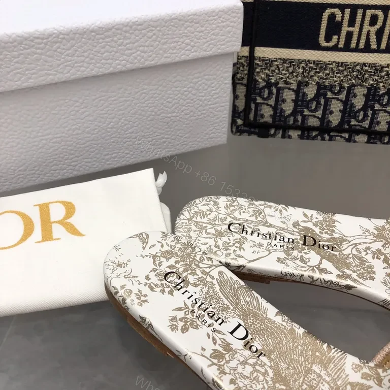 View 3 of Statement Dior Linen Sandals - Metallic Strap, Comfort Footbed