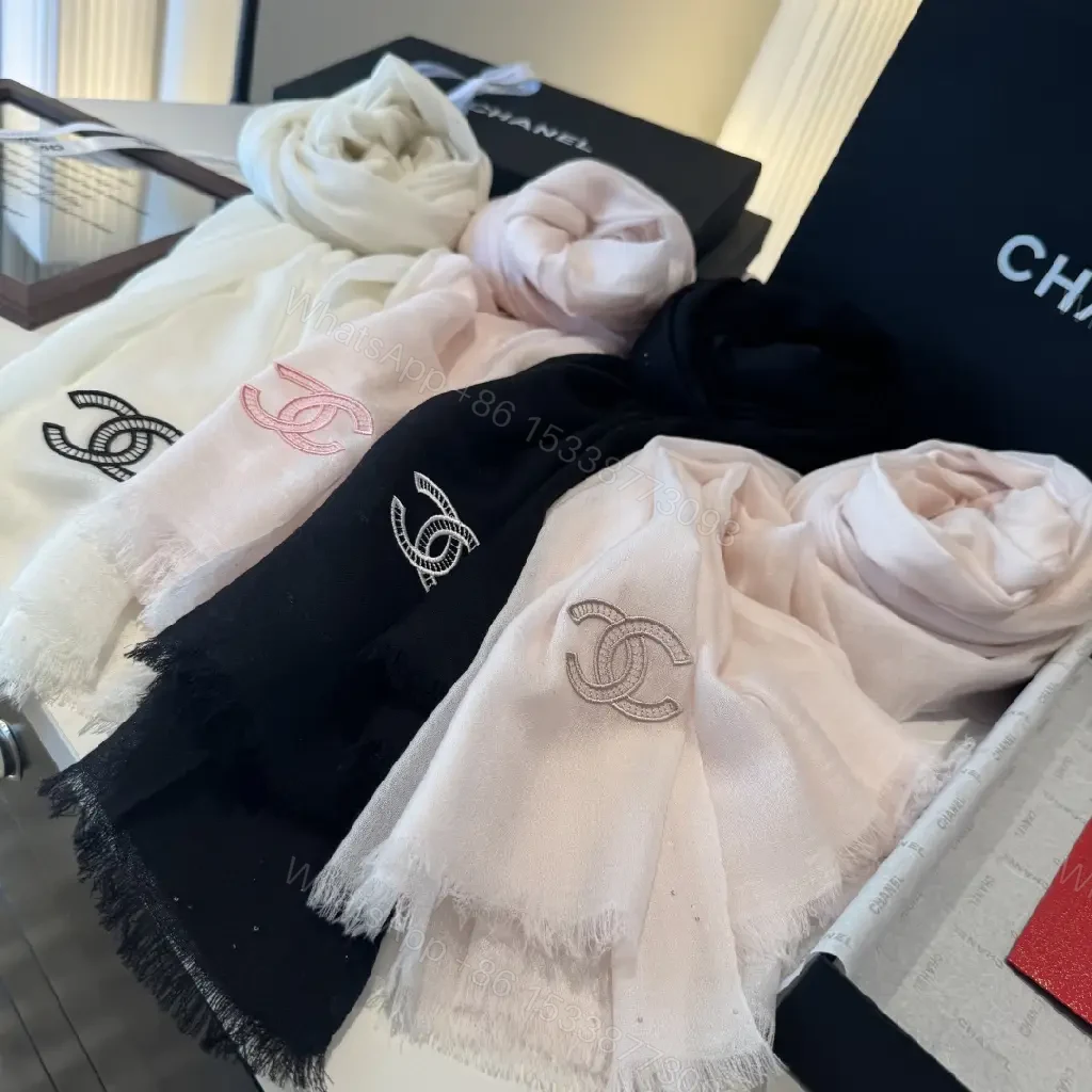 View 2 of Soft Pink Scarf – Premium Fringed Embroidered Accessory