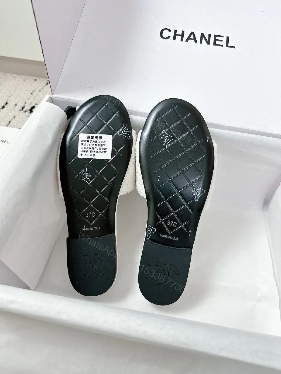 View 10 of White Bouclé Slip-Ons: Luxe Chanel-Esque Comfort Slides
