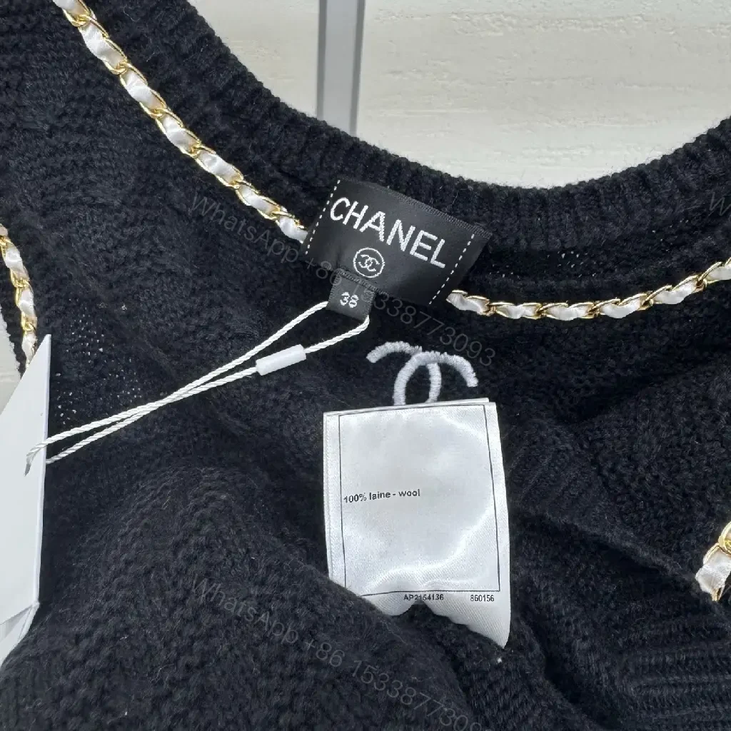 View 5 of Crystal-Trim Knit Tank: Luxe Chanel-Inspired Crop Top