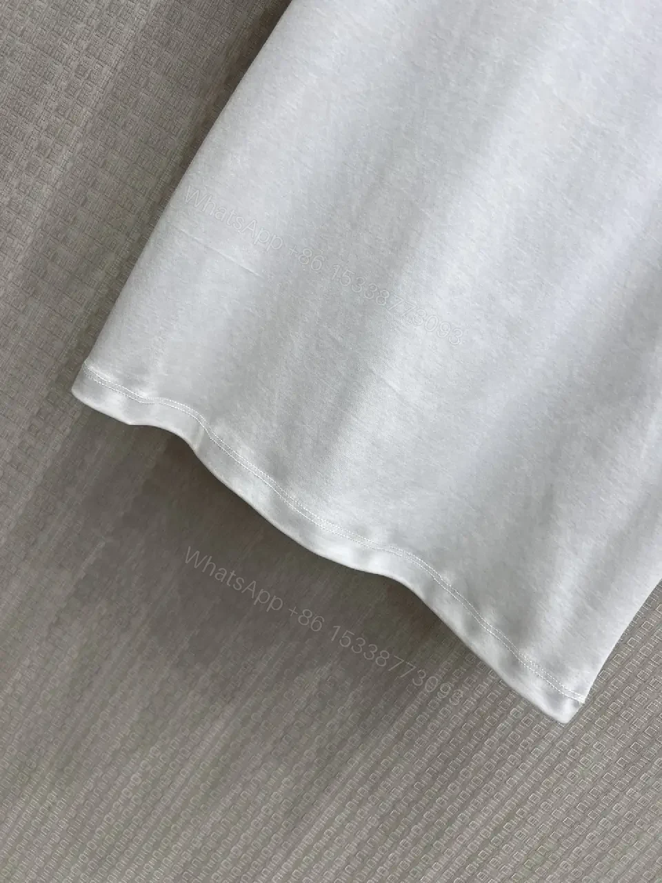 View 4 of Premium White Tee with Subtle Couture Embroidery