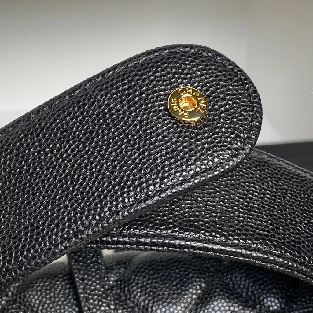View 7 of Compact Quilted Black Mini Bag with Pearl Chain