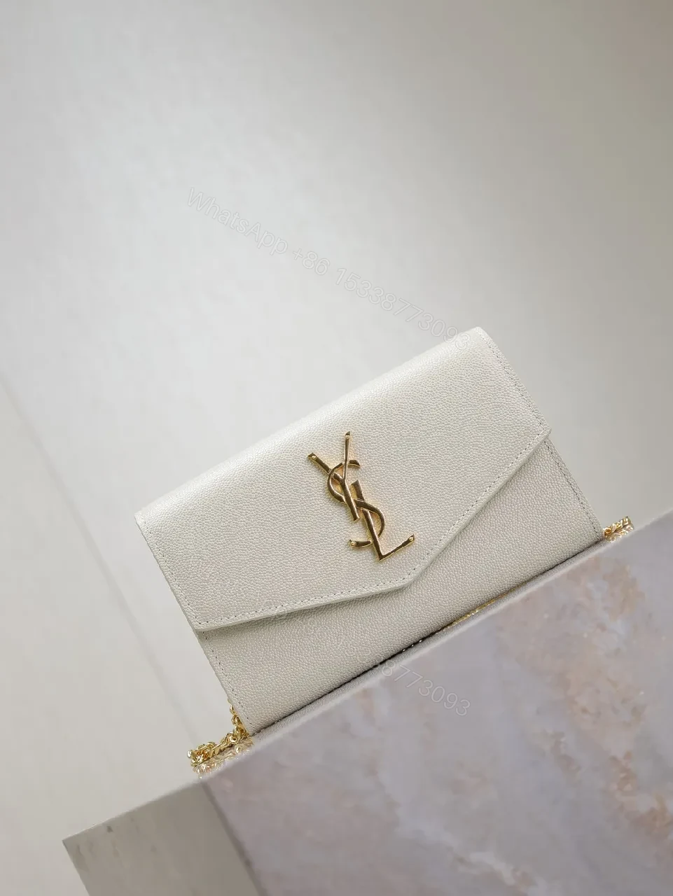View 3 of Beige Textured Wallet & Card Holder Set with Gold Logo