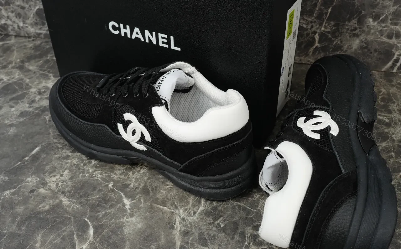 View 4 of Black Mesh Leather Runner Sneakers: Luxury Everyday Comfort