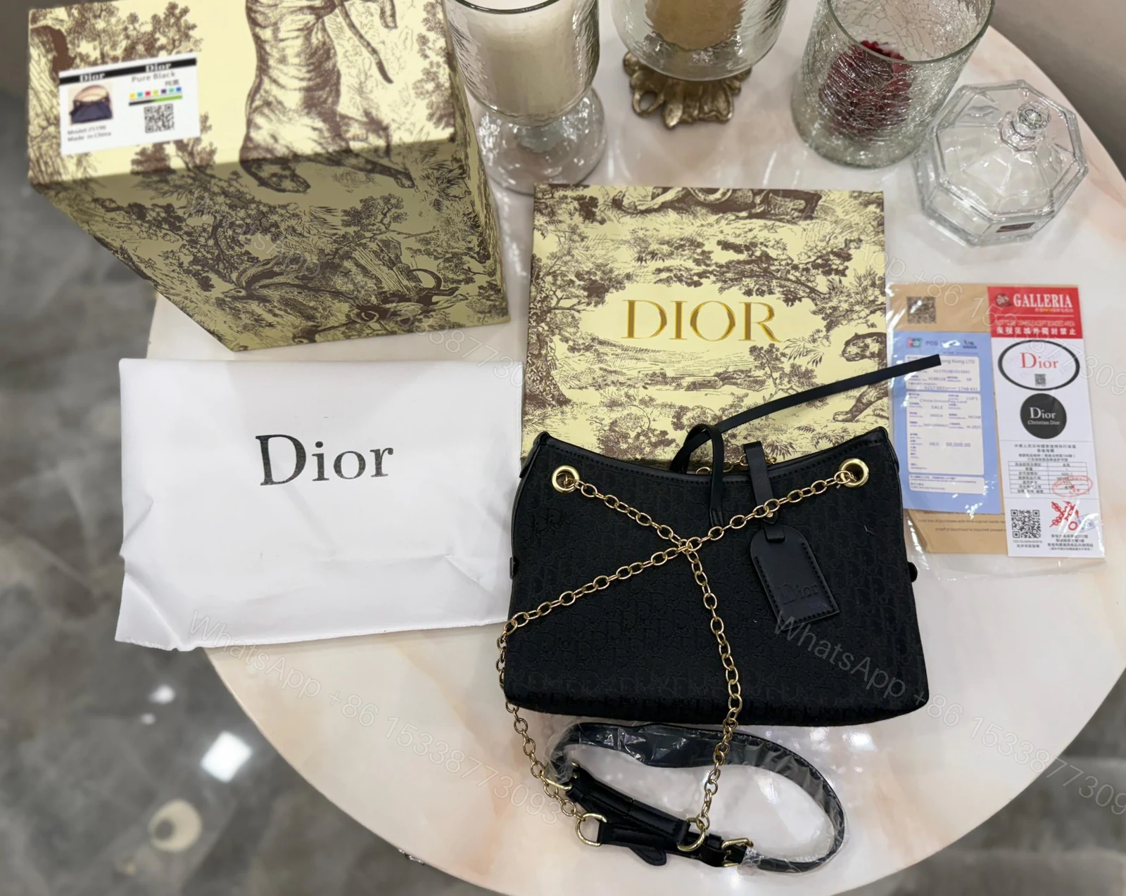 View 2 of FIRST COPY CHRISTIAN DIOR-JADIOR BLACK RIBBON CD BAG