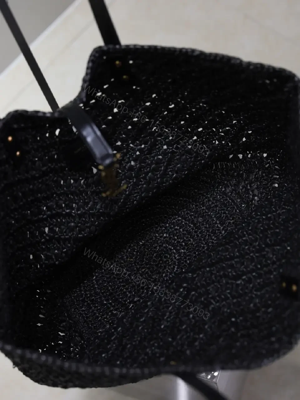 View 2 of Gold-Accent Crochet Tote: Premium Texture, All-Day Carry