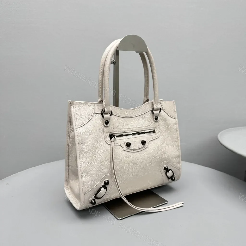 View 7 of Texture-Deep Satchel: Modern, Pebbled Leather, Gunmetal Hardware