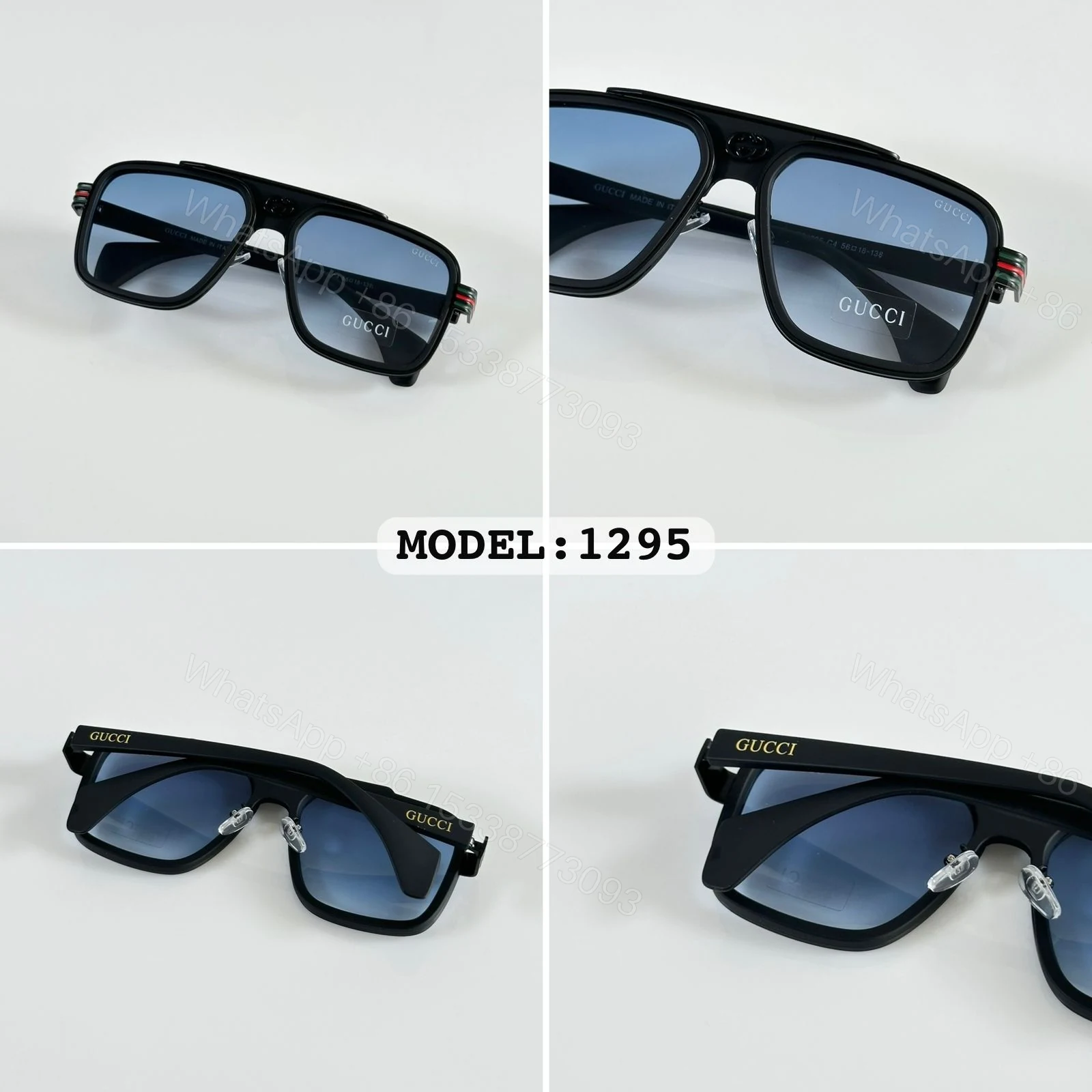View 4 of Gucci Model Black Blue-Grey Gradient Sunglasses