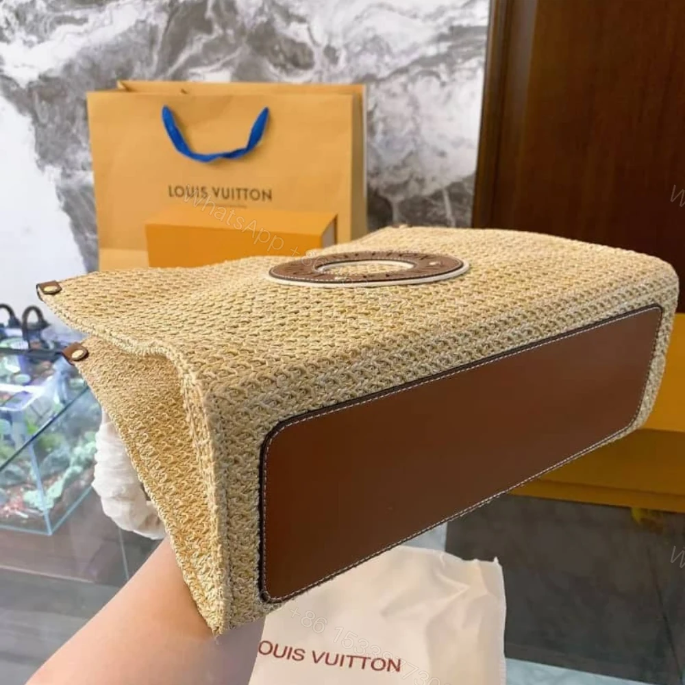View 5 of Louis Vuitton Onthego MM Natural Raffia Tan 30Cm M24723
