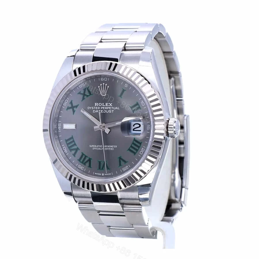 View 2 of Rolex Datejust 41 126334 Super Clone : White Rolesor Wimbledon Dial