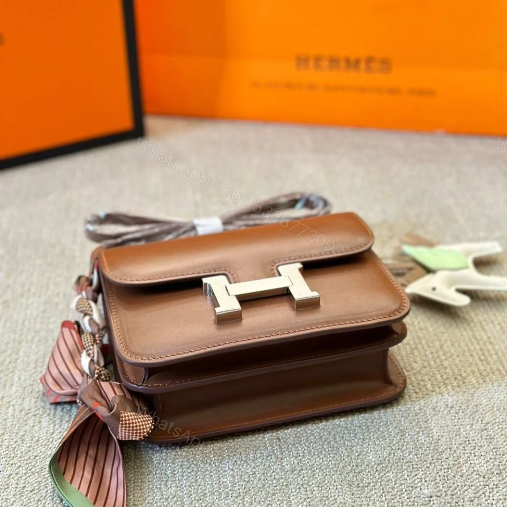 View 7 of Hermes Constance Mini Epsom Silver Toned Hardware Brown 19Cm