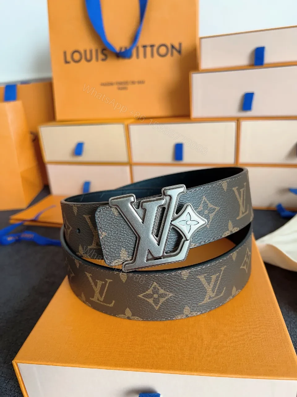 View 5 of Monogram Texture Belt: Modern Buckle, Signature Canvas