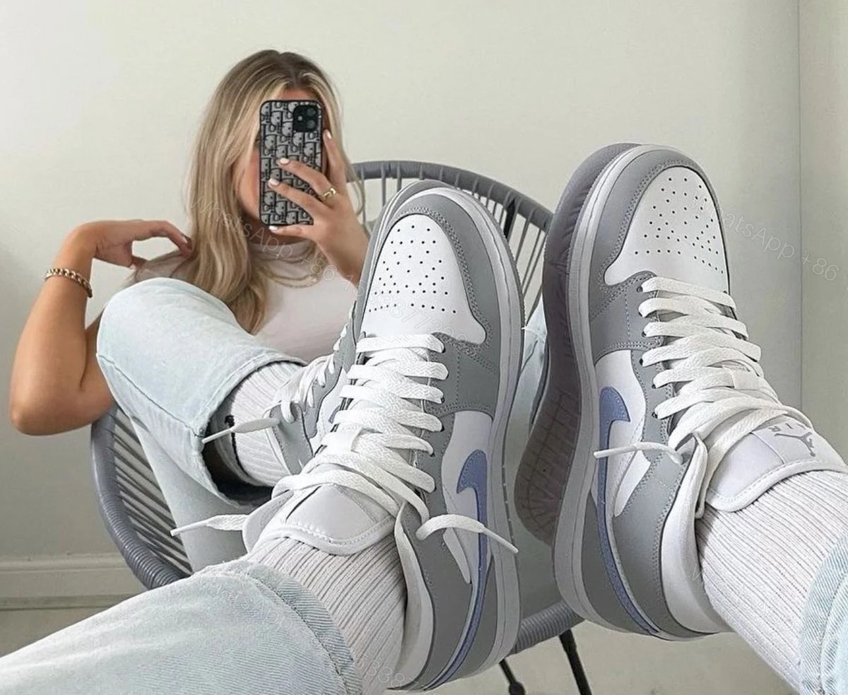 View 3 of FIRST COPY Air Jordans Retro 1 Wolf Grey