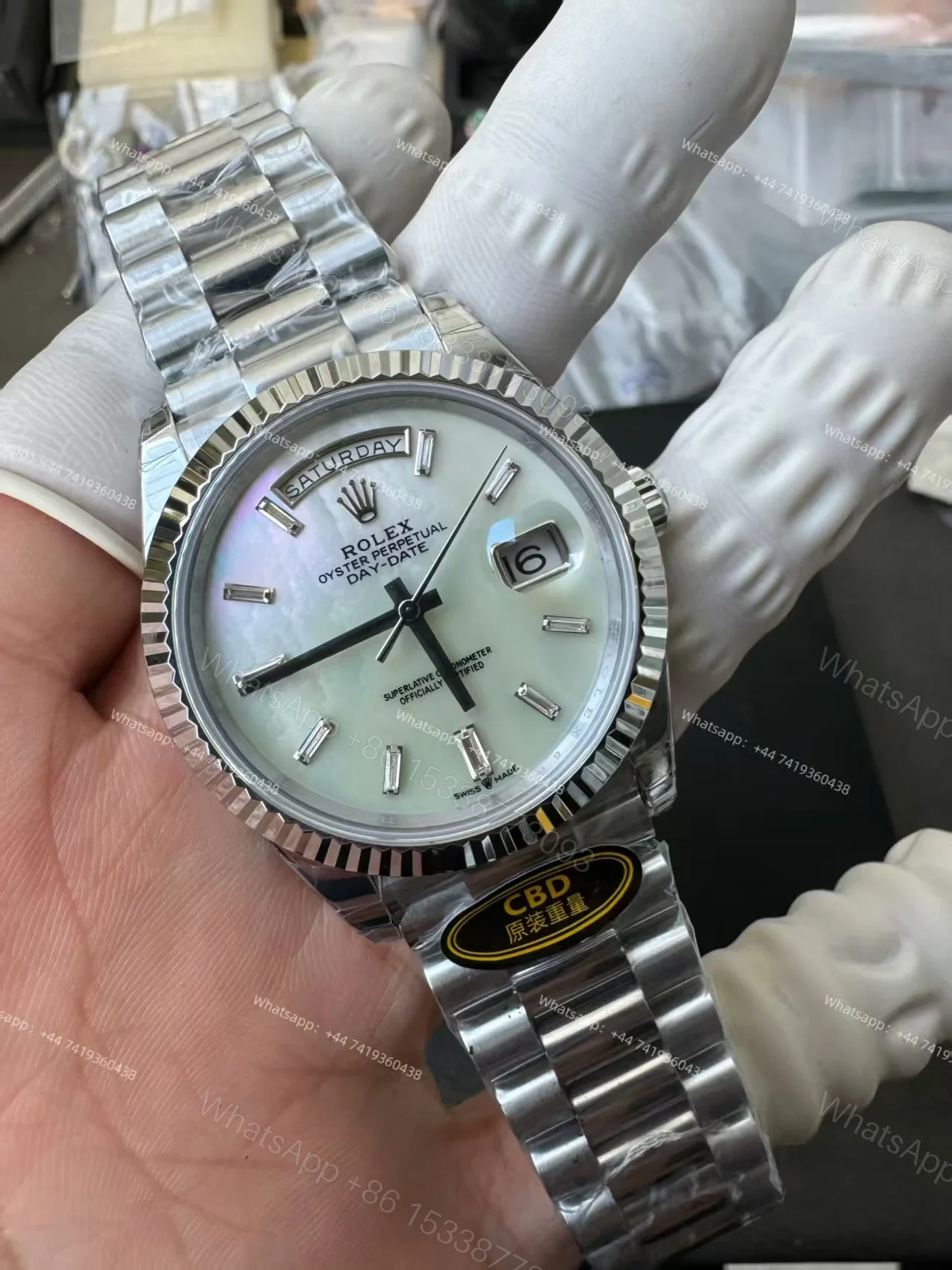 View 7 of Rolex Day-Date M228239-0078 1:1 Replica White Dial 40MM 3255 Movement Presidential Bracelet Super Clone Watch
