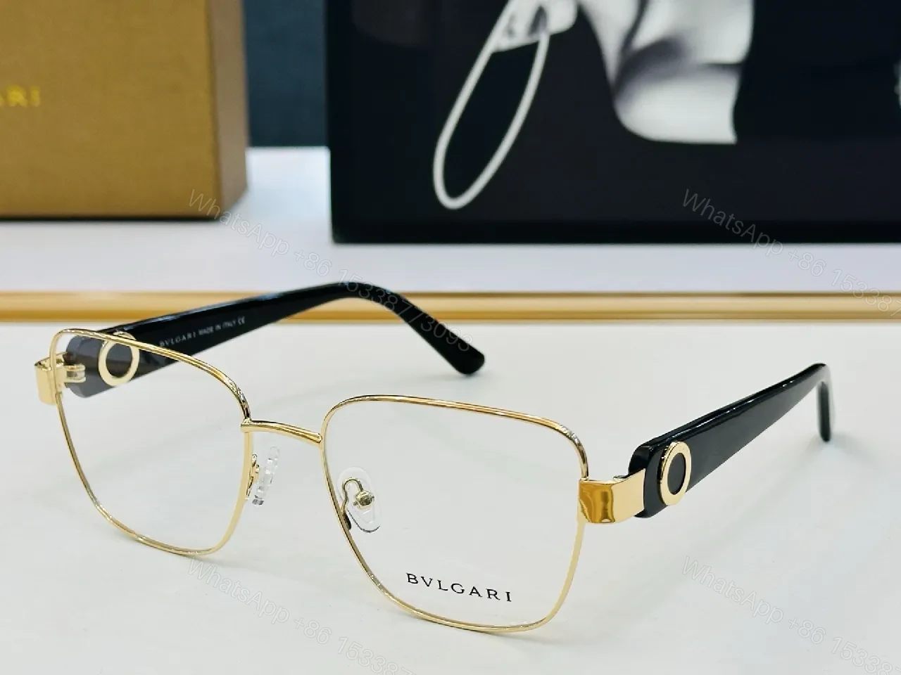 View 8 of Gold-Black Oval Eyewear: Premium Italian Craftsmanship