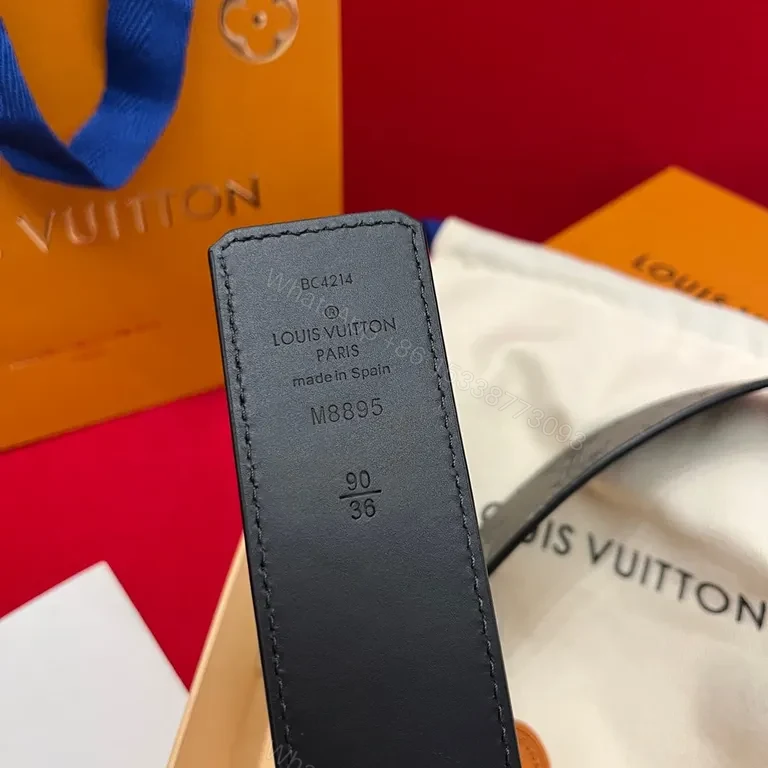 View 9 of Chic Monogram Belt: Luxury LV-Style Gold Buckle Belt