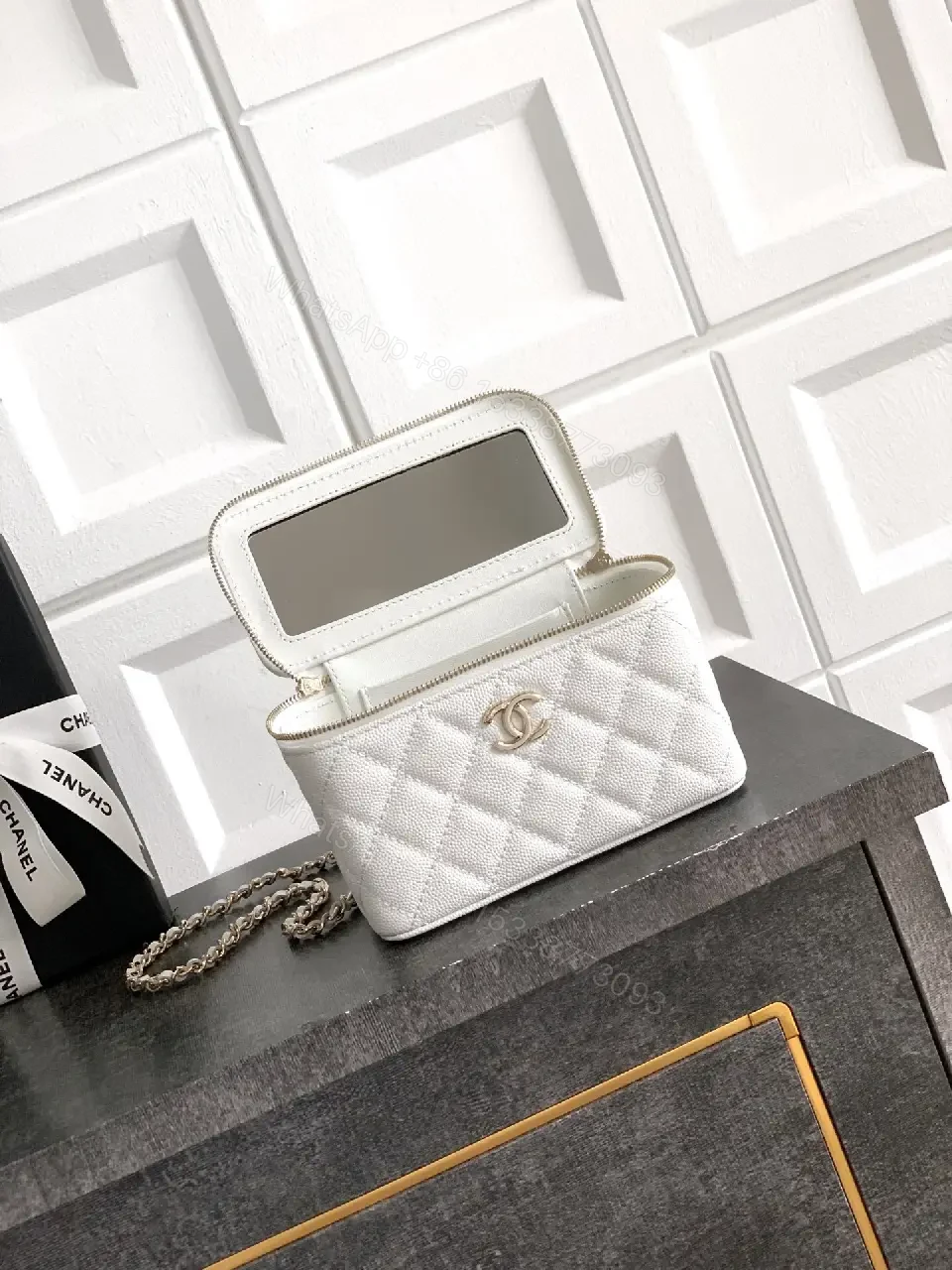 View 6 of Quilted Mini Bag with Gold Chain: Luxe Everyday Carry