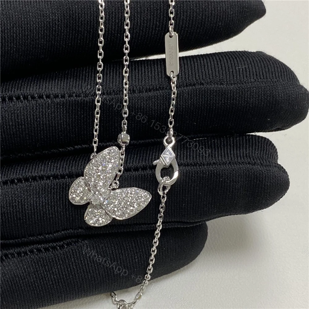 View 4 of Van Cleef 18k gold Diamond Butterfly Necklace VCARO3M400