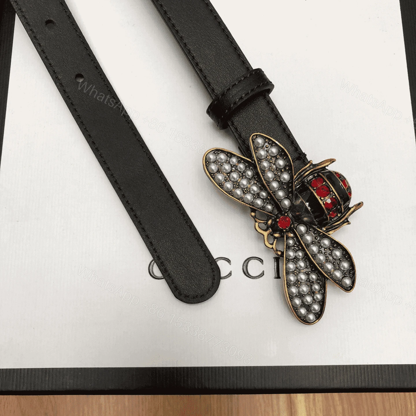 View 3 of GUCCI BEE BUCKLE BELT – B016