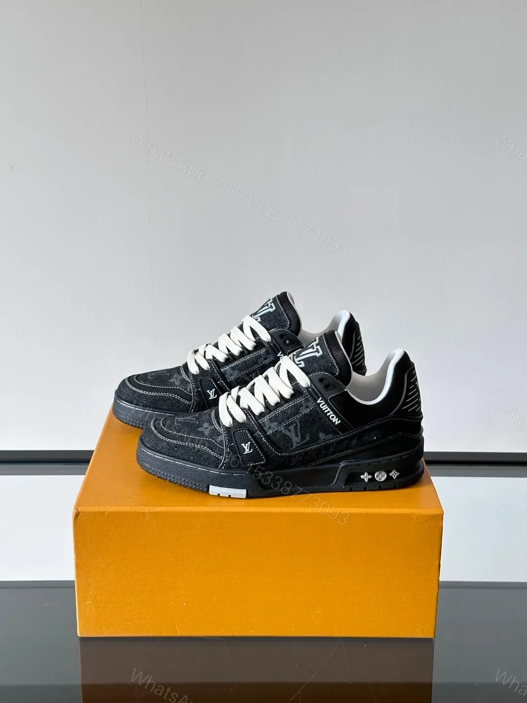 View 3 of LV Men Black Suede Sneakers